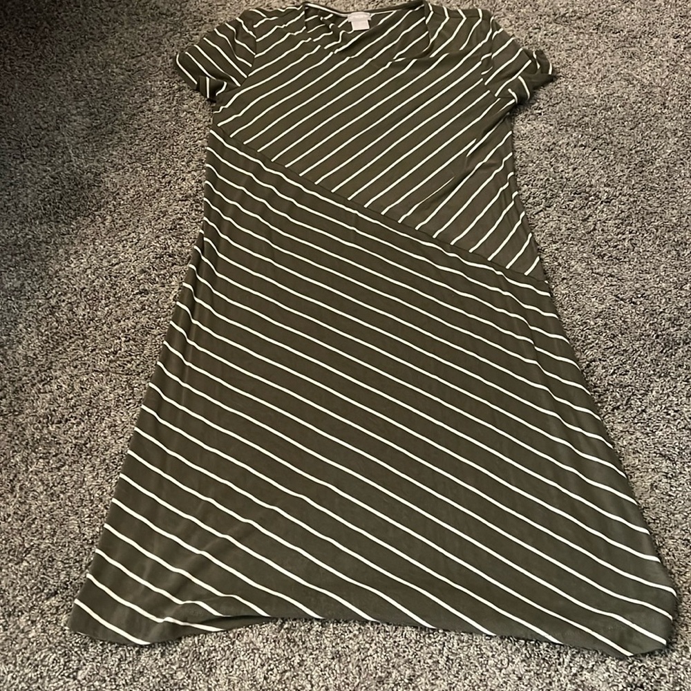 Chico, size 0, green and white dress